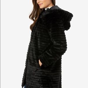 WOMAN WITHIN FAUX FUR HOODED COAT NWOT BLK SZ 1X